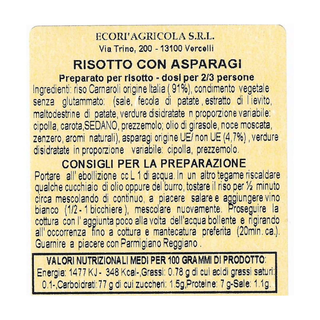 Risottino 300 gr agli asparagi con Riso Carnaroli Classico