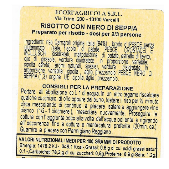 Risottino 300 gr al Nero di seppia con riso Carnaroli Classico
