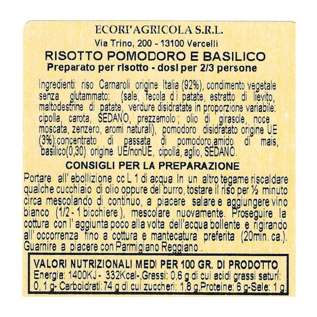 Risottino pomodoro e basilico con Riso Carnaroli Classico