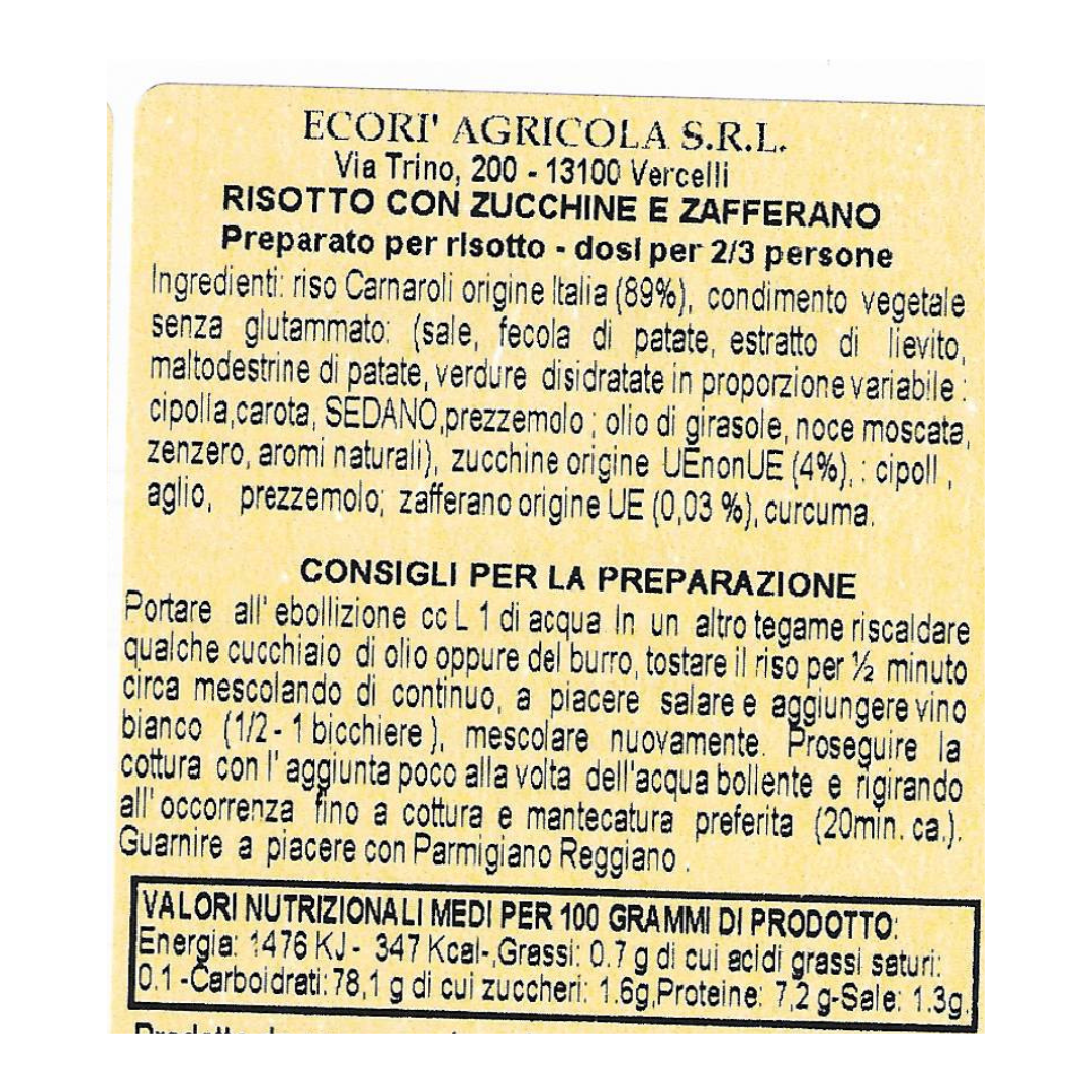 Risottino Zucchine e Zafferano Riso Carnaroli Classico